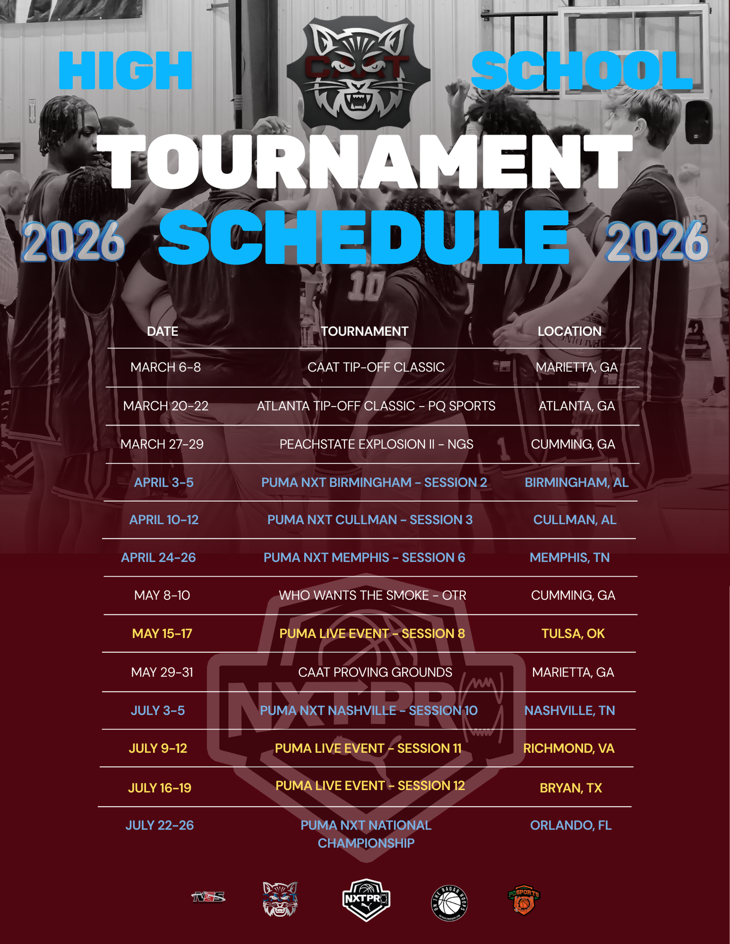 2032 National Puma Nxt Pro Travel Team Registration - Middle School